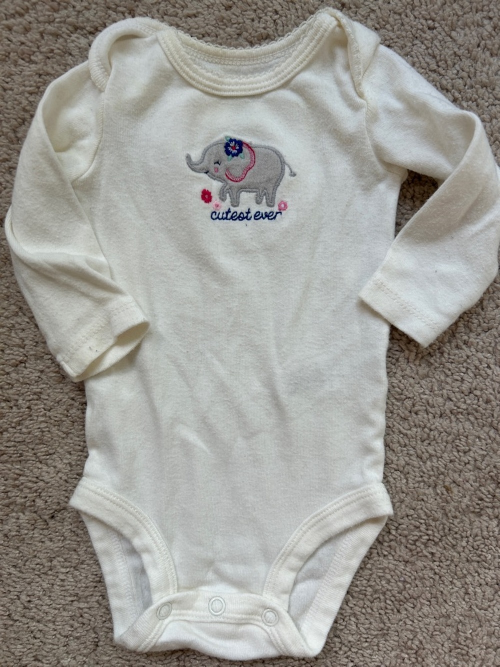 Just one you by Carter’s 3m Long sleeve onsie Elephant